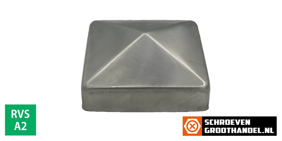 Alternatieve afbeelding voor Paalkap pyramide 71x71 mm RVS A2 1 stuk