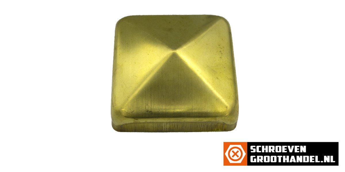 Alternatieve afbeelding voor Paalkap pyramide 71x71 mm messing 1 stuk
