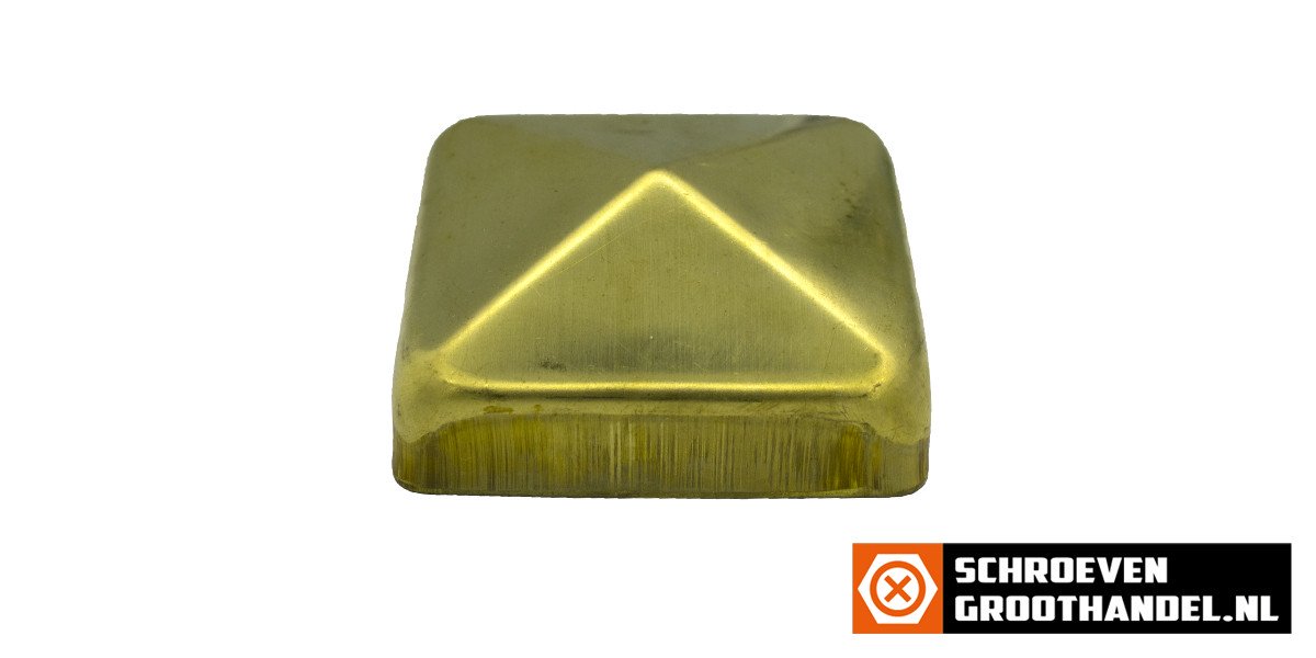Alternatieve afbeelding voor Paalkap pyramide 71x71 mm messing 1 stuk