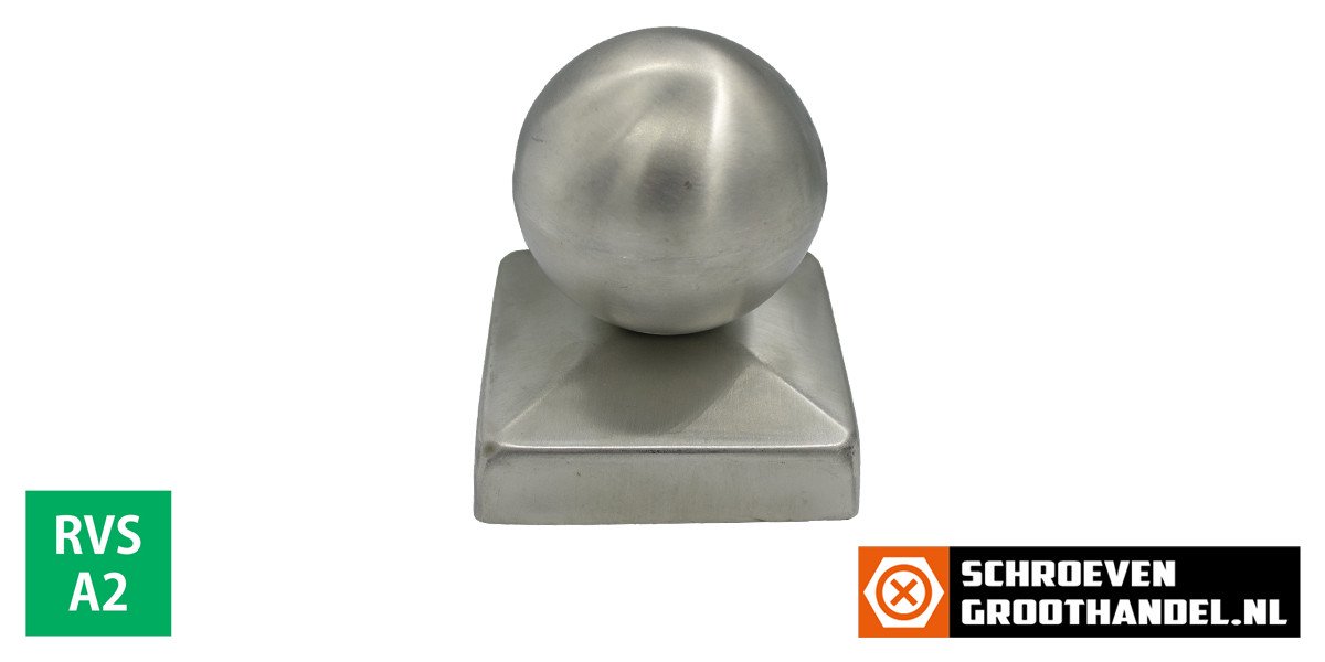 Alternatieve afbeelding voor Paalkap bol 71x71 mm RVS A2 1 stuk