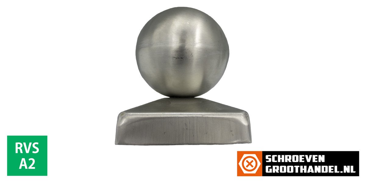 Alternatieve afbeelding voor Paalkap bol 71x71 mm RVS A2 1 stuk