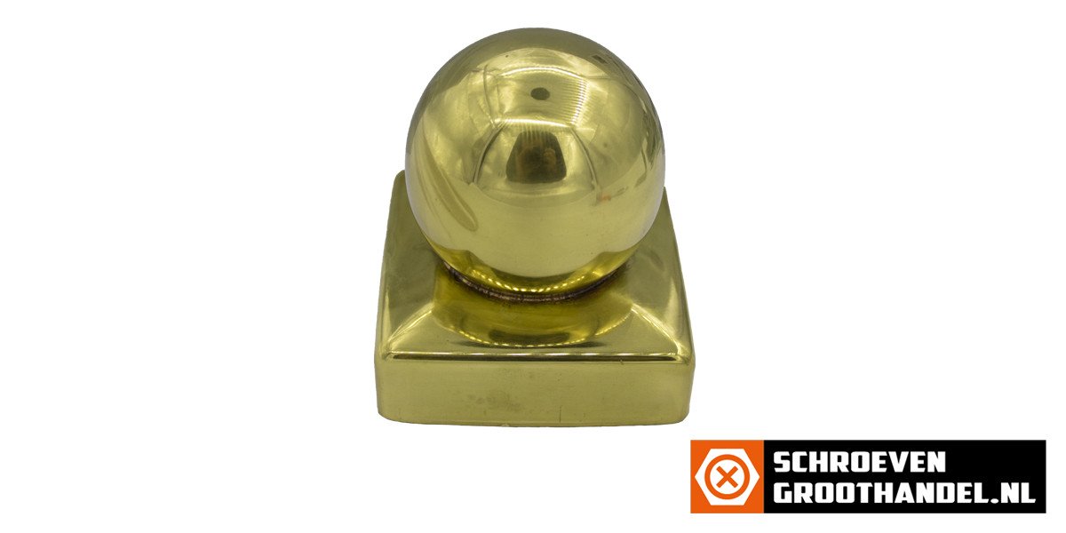 Alternatieve afbeelding voor Paalkap bol 91x91 mm messing 1 stuk