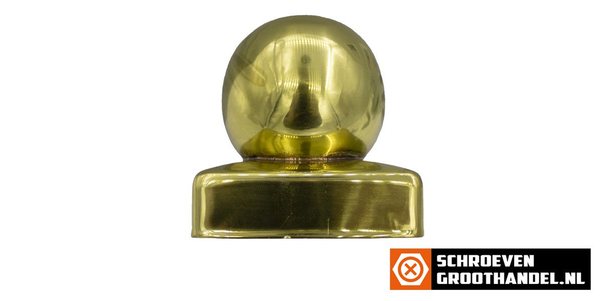 Alternatieve afbeelding voor Paalkap bol 91x91 mm messing 1 stuk