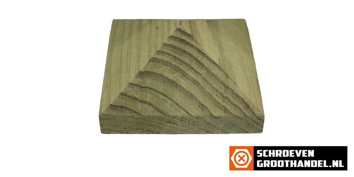 Alternatieve afbeelding voor Paalkap pyramide 100x100 mm hout 1 stuk