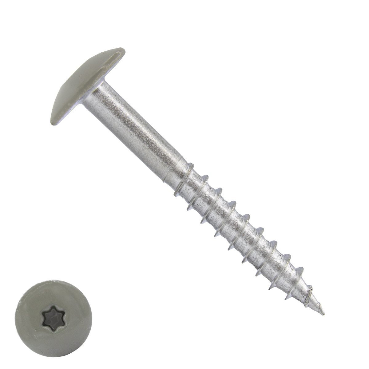 Alternatieve afbeelding voor Schroeven voor Trespa® / HPL-platen 4,8x38 mm RAL7030 steengrijs RVS A2 TORX 100 stuks