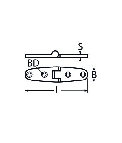 Alternatieve afbeelding voor Scharnier 100x25mm RVS A4 1 stuk
