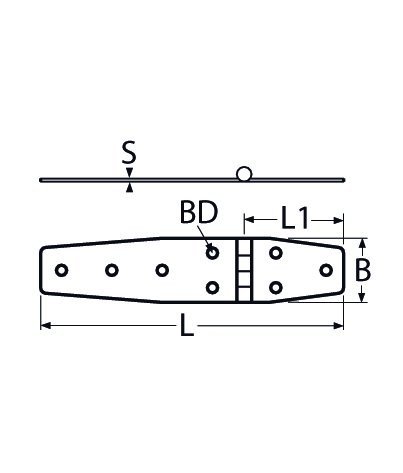 Alternatieve afbeelding voor Scharnier 180x38mm RVS A2 1 stuk