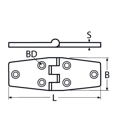 Alternatieve afbeelding voor Deurscharnier 76x38mm RVS A4 1 stuk