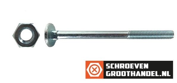 Alternatieve afbeelding voor Slotbouten M8 verzinkt 8x50mm met moeren 100 stuks