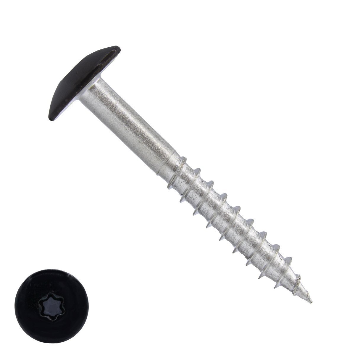 Alternatieve afbeelding voor Schroeven voor Trespa® / HPL-platen 4,8x32 mm RAL9005 gitzwart RVS A2 TORX 100 stuks