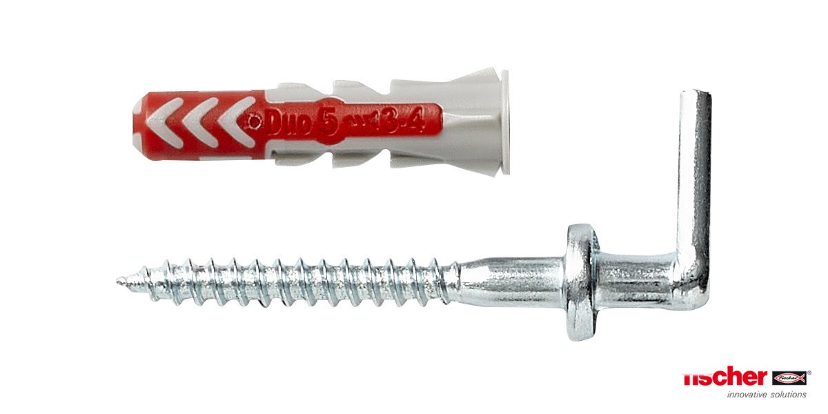 Alternatieve afbeelding voor Fischer Duopower pluggen 5x25 WH K met winkelhaken 8 stuks