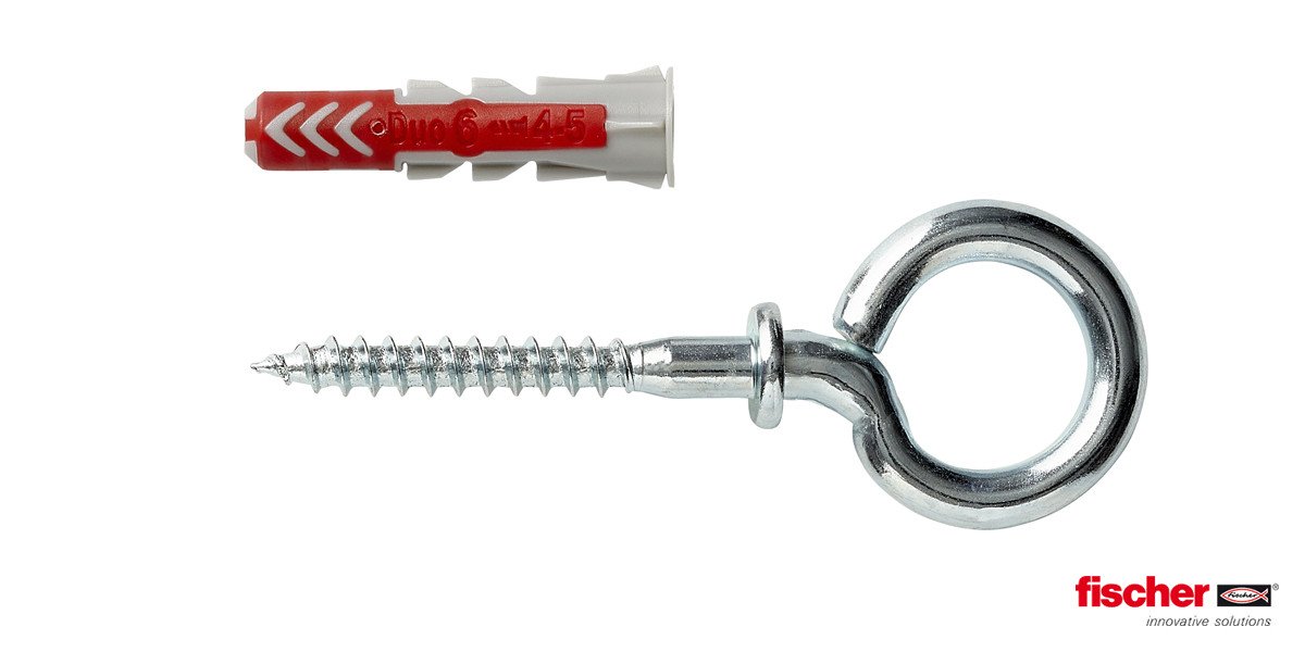 Alternatieve afbeelding voor Fischer Duopower pluggen 6x30 OH K met ooghaken 4 stuks