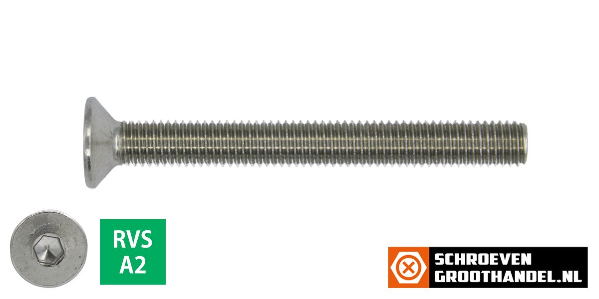 Alternatieve afbeelding voor Inbusbouten verzonken kop  M5 x 50mm RVS A2 DIN7991 100 stuks