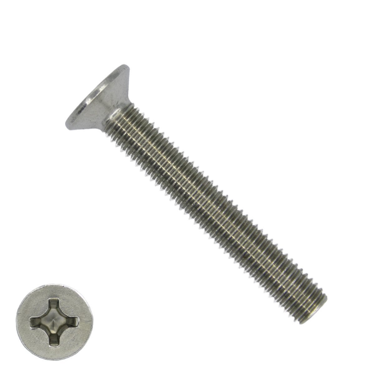 Alternatieve afbeelding voor Metaalschroeven platkop M5 x 40mm DIN965 RVS A2 philips 200 stuks