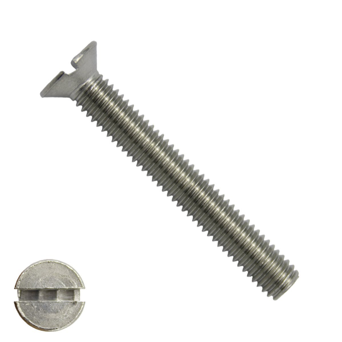 Alternatieve afbeelding voor Metaalschroeven platkop M5 x 60mm DIN963 RVS A2 zaagsnede 200 stuks