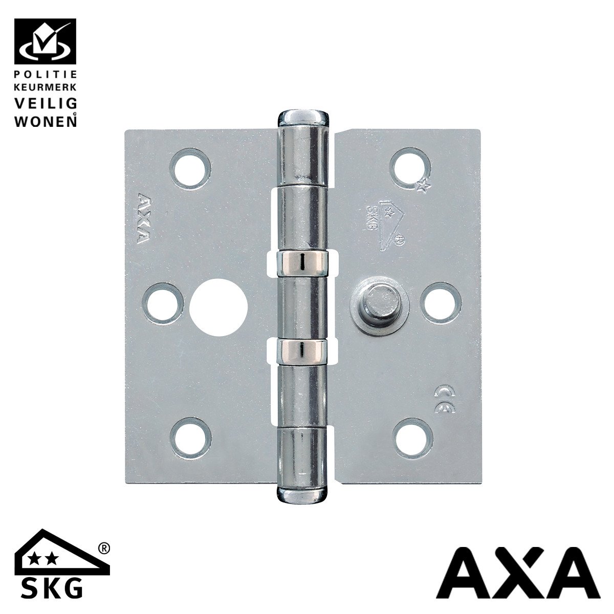 Alternatieve afbeelding voor Veiligheidsscharnier kogellager 76x76mm staal SKG** AXA