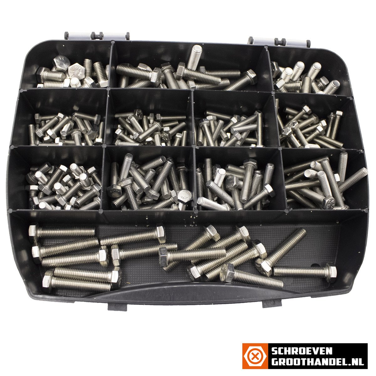 Alternatieve afbeelding voor Assortimentskoffer tapbouten DIN933 M5-M6-M8 rvs A4 (AISI-316) 230-delig