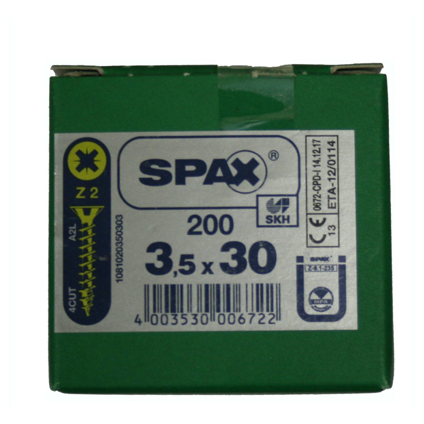 Alternatieve afbeelding voor Spax spaanplaatschroeven 3,5x30mm geel verzinkt platkop pozidriv 200 stuks