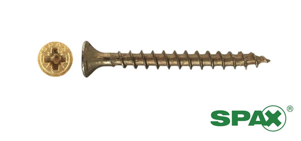 Alternatieve afbeelding voor Spax spaanplaatschroeven 3,5x40mm geel verzinkt platkop pozidriv 200 stuks
