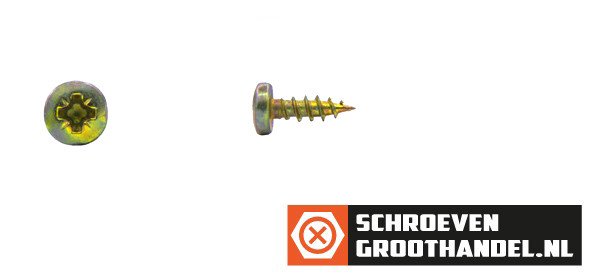 Alternatieve afbeelding voor Spaanplaatschroeven 4x16mm geel verzinkt rondkop pozidriv-2 200 stuks