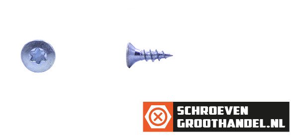 Alternatieve afbeelding voor Spaanplaatschroeven 3x12mm verzinkt platkop TORX-10 200 stuks