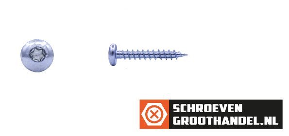 Alternatieve afbeelding voor Spaanplaatschroeven 4x25mm verzinkt rondkop TORX-15 200 stuks