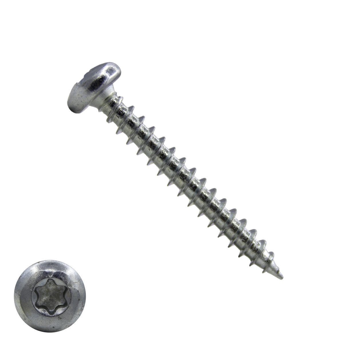Alternatieve afbeelding voor Spaanplaatschroeven 4x40mm verzinkt rondkop TORX-15 200 stuks