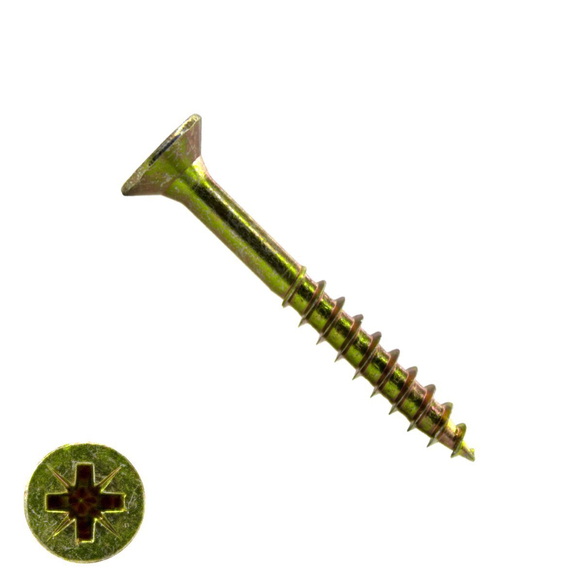 Alternatieve afbeelding voor Spaanplaatschroeven 4x45/30mm geel verzinkt platkop pozidriv-2 200 stuks