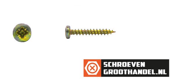 Alternatieve afbeelding voor Spaanplaatschroeven 5x20mm geel verzinkt rondkop pozidriv-2 200 stuks