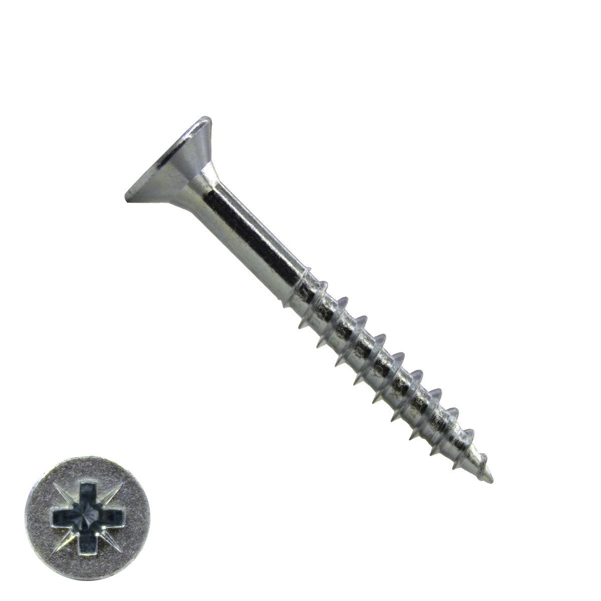 Alternatieve afbeelding voor Spaanplaatschroeven 5x40/24mm verzinkt platkop pozidriv-2 200 stuks