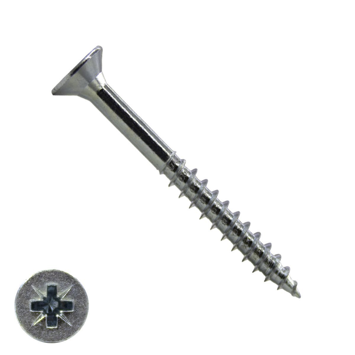 Alternatieve afbeelding voor Spaanplaatschroeven 5x55/36mm verzinkt platkop pozidriv-2 200 stuks