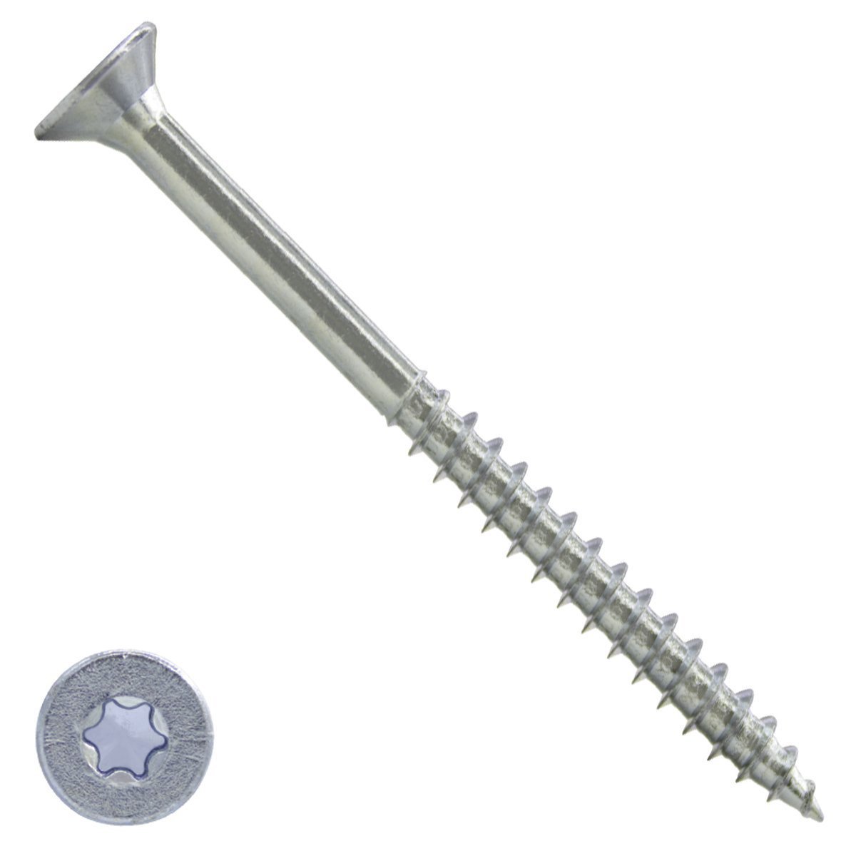 Alternatieve afbeelding voor Spaanplaatschroeven 6x140/70mm verzinkt platkop TORX-30 100 stuks