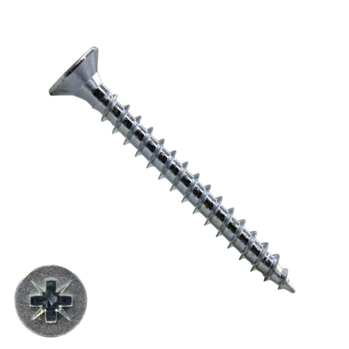 Alternatieve afbeelding voor Spaanplaatschroeven 6x60mm verzinkt platkop pozidriv-3 200 stuks