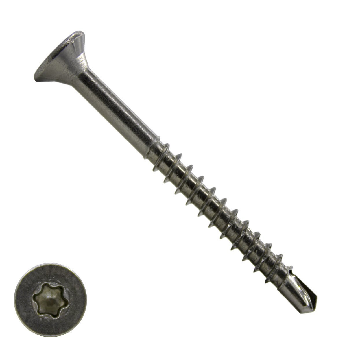 Alternatieve afbeelding voor Spaanplaatschroeven zelfborend 5x70/50 mm RVS A2 platkop TORX 200 stuks