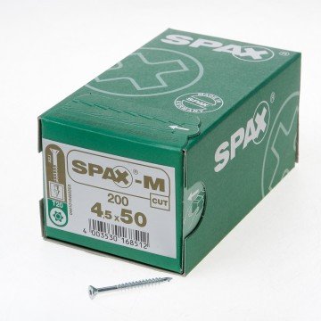 Alternatieve afbeelding voor Spax-M MDF-schroeven 4x50mm deeldraad verzinkt freeskop torx 200 stuks