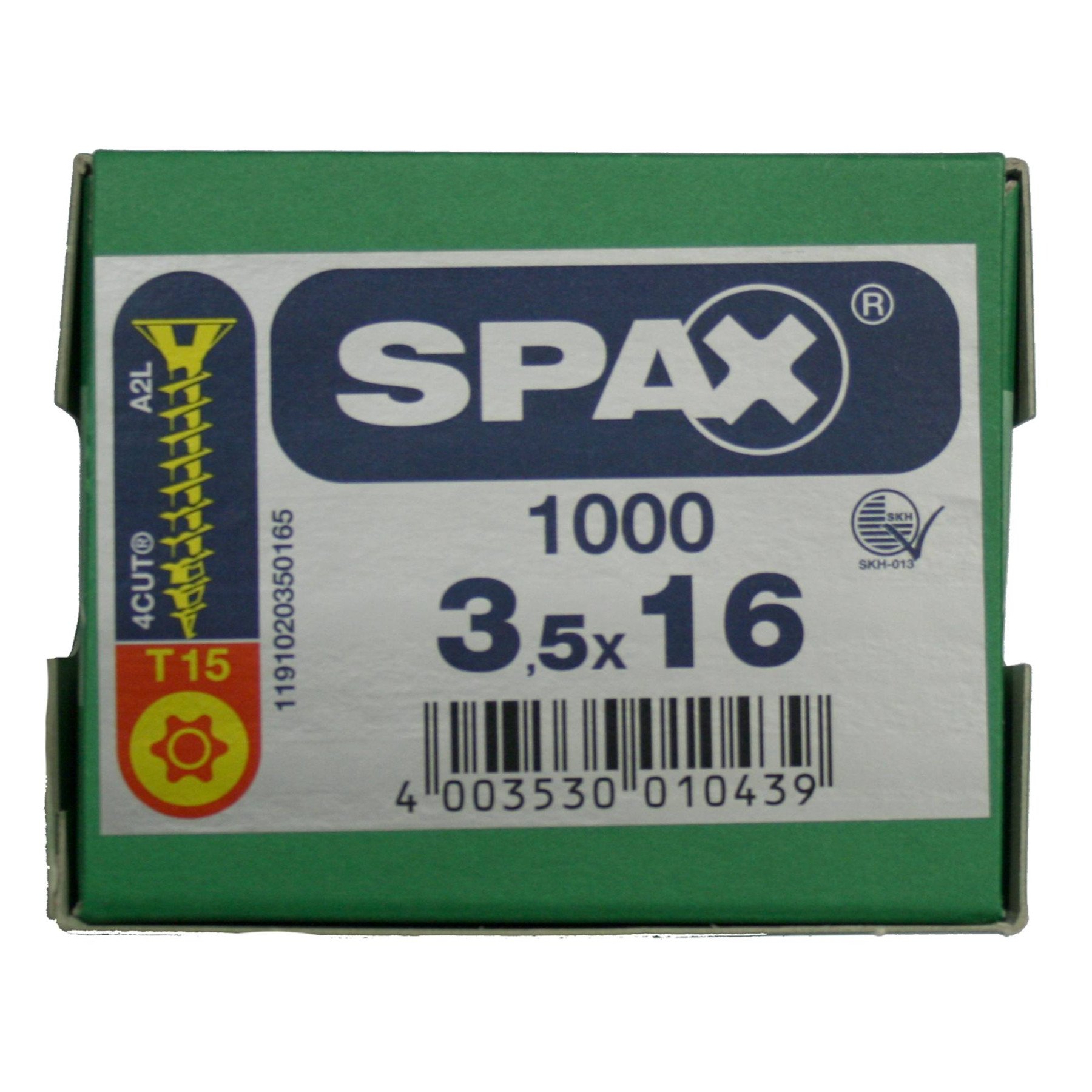 Alternatieve afbeelding voor Spax spaanplaatschroeven 3,5x16mm geel verzinkt platkop torx 1000 stuks