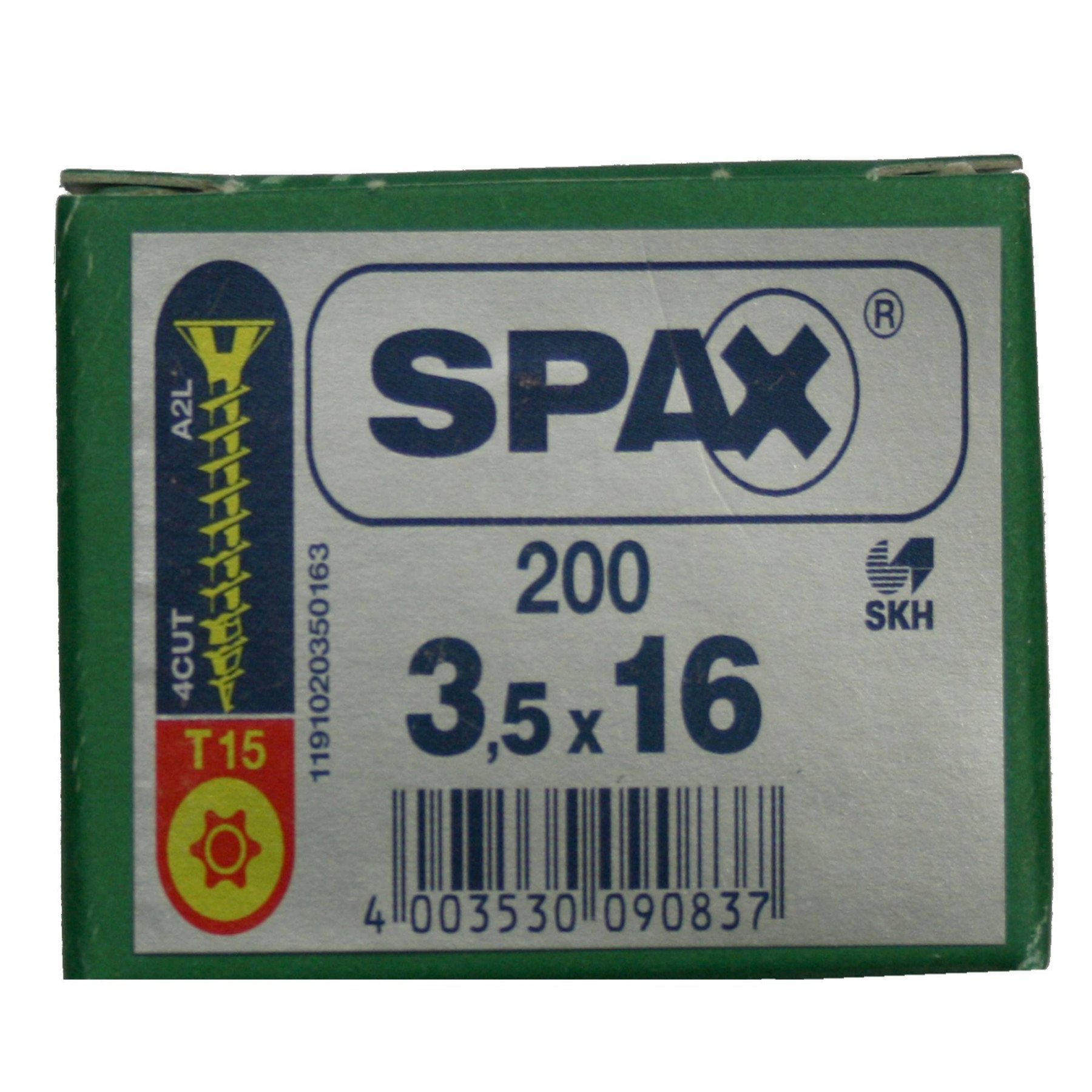 Alternatieve afbeelding voor Spax spaanplaatschroeven 3,5x16mm geel verzinkt platkop torx 200 stuks