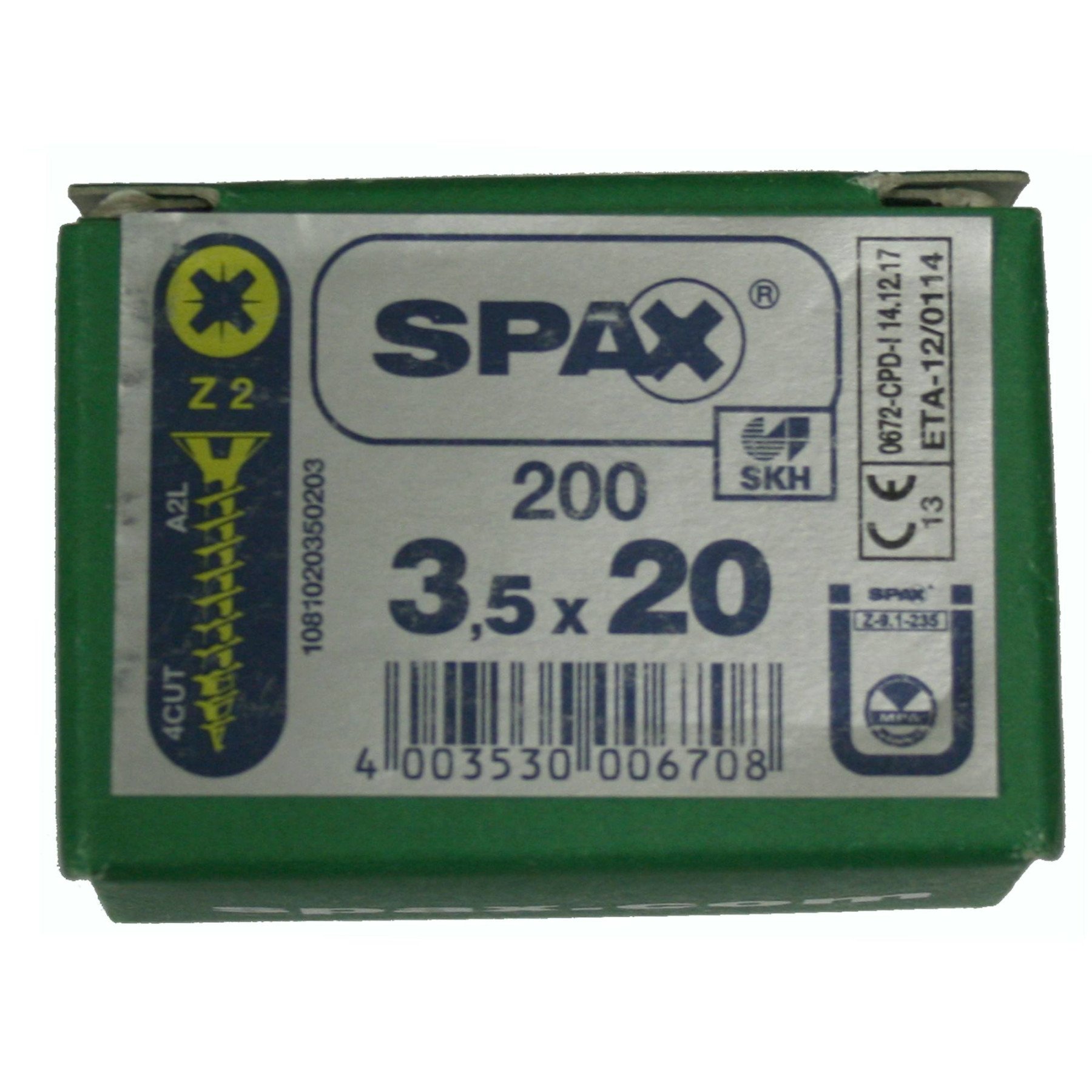 Alternatieve afbeelding voor Spax spaanplaatschroeven 3,5x20mm geel verzinkt platkop pozidriv 200 stuks
