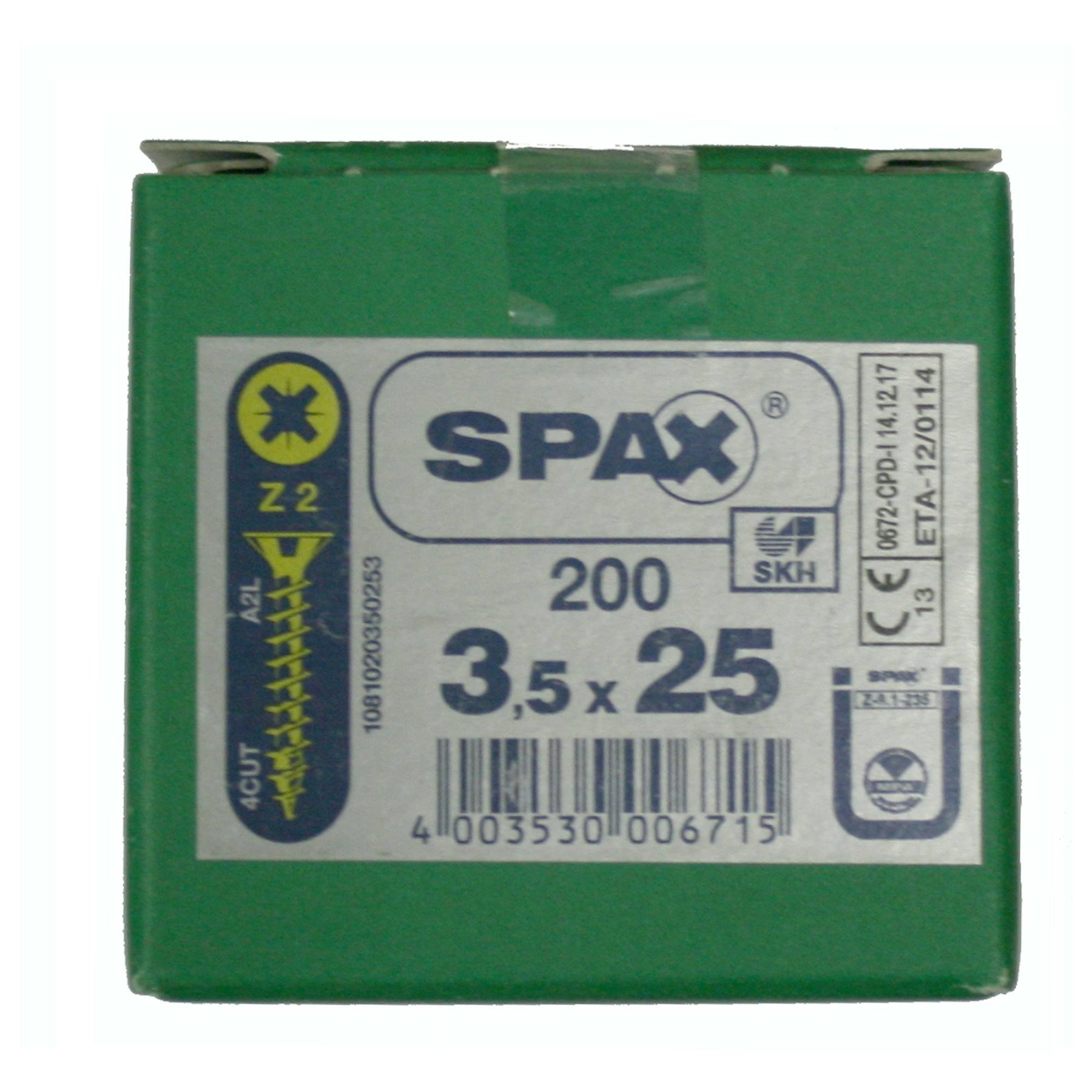 Alternatieve afbeelding voor Spax spaanplaatschroeven 3,5x25mm geel verzinkt platkop pozidriv 200 stuks