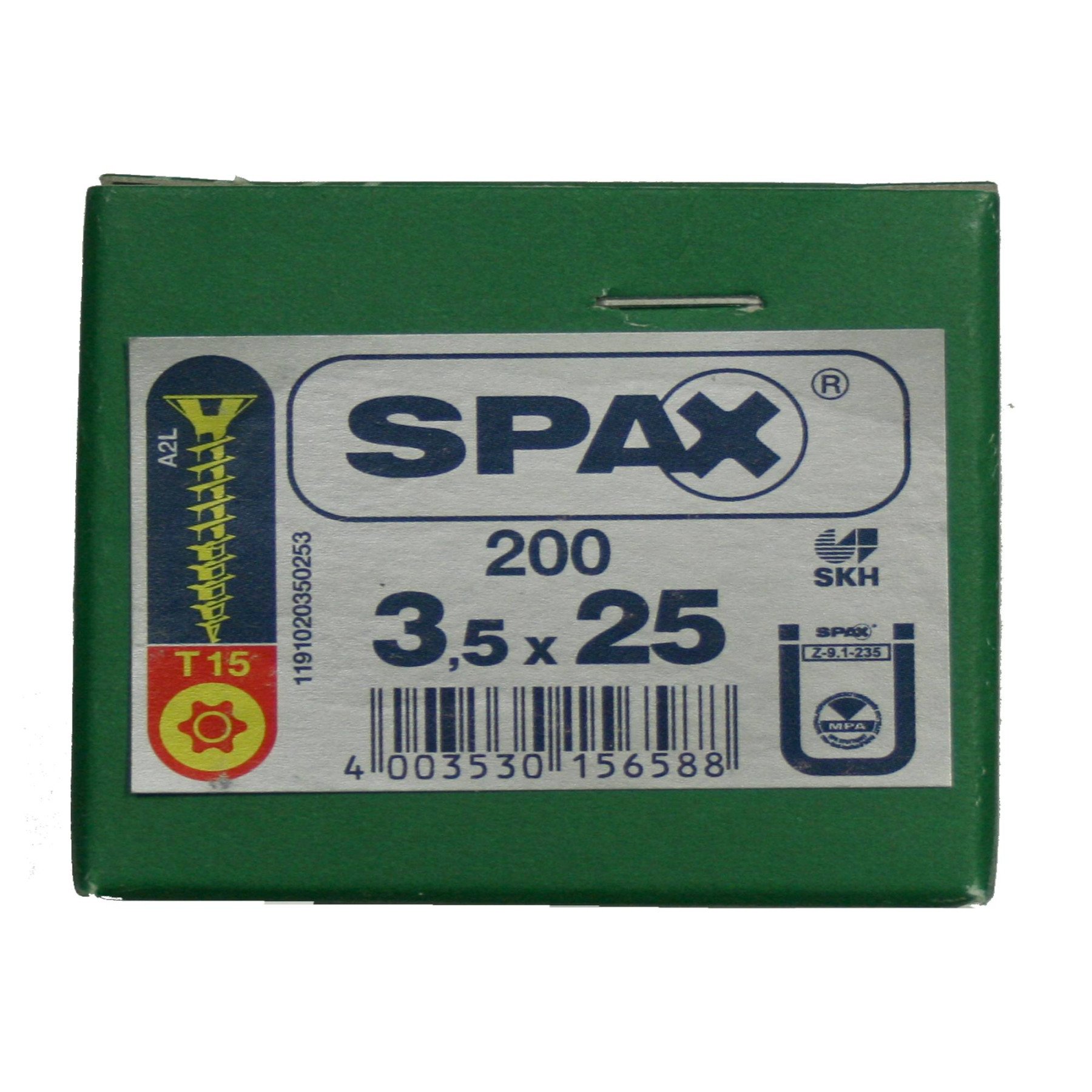 Alternatieve afbeelding voor Spax spaanplaatschroeven 3,5x25mm geel verzinkt platkop torx 200 stuks