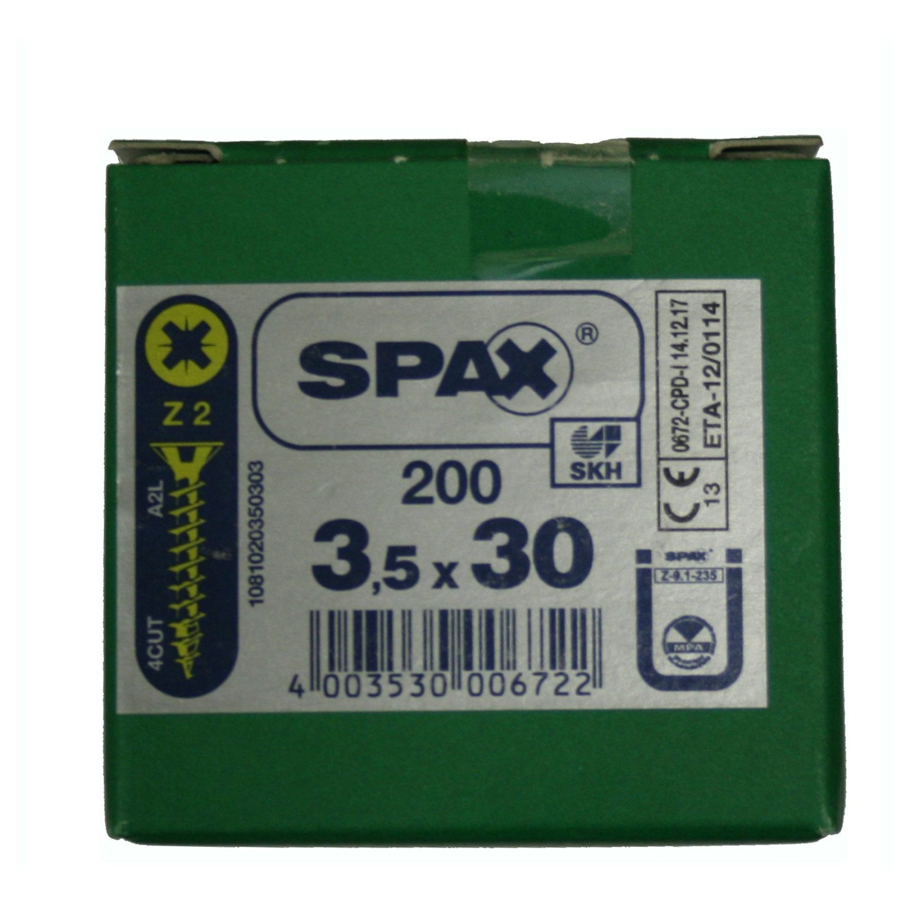 Alternatieve afbeelding voor Spax spaanplaatschroeven 3,5x30mm geel verzinkt platkop pozidriv 200 stuks