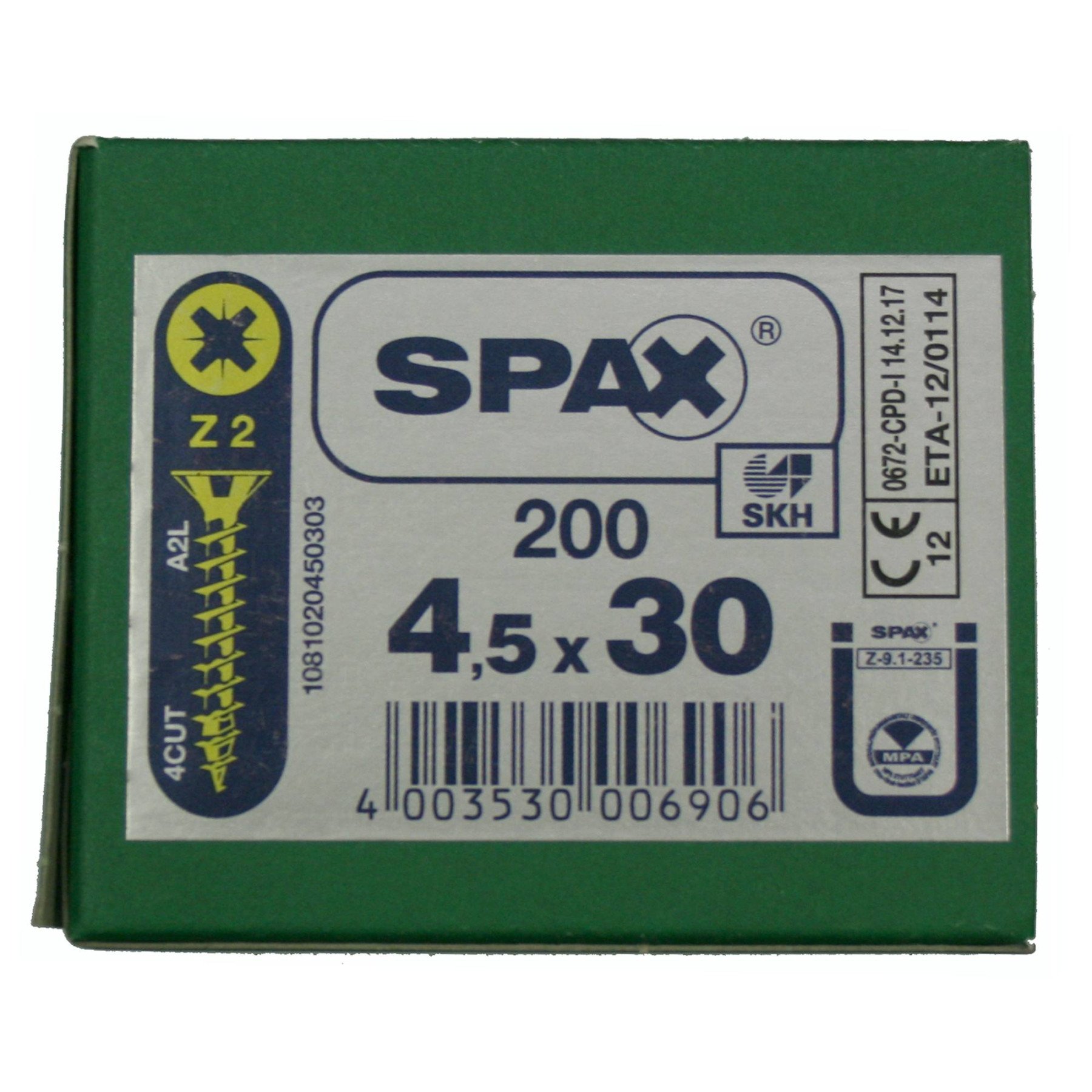 Alternatieve afbeelding voor Spax spaanplaatschroeven 4,5x30mm geel verzinkt platkop pozidriv 200 stuks