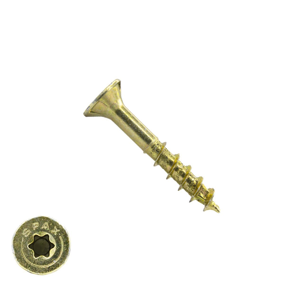 Alternatieve afbeelding voor Spax spaanplaatschroeven 4x30mm deeldraad geel verzinkt platkop torx 200 stuks