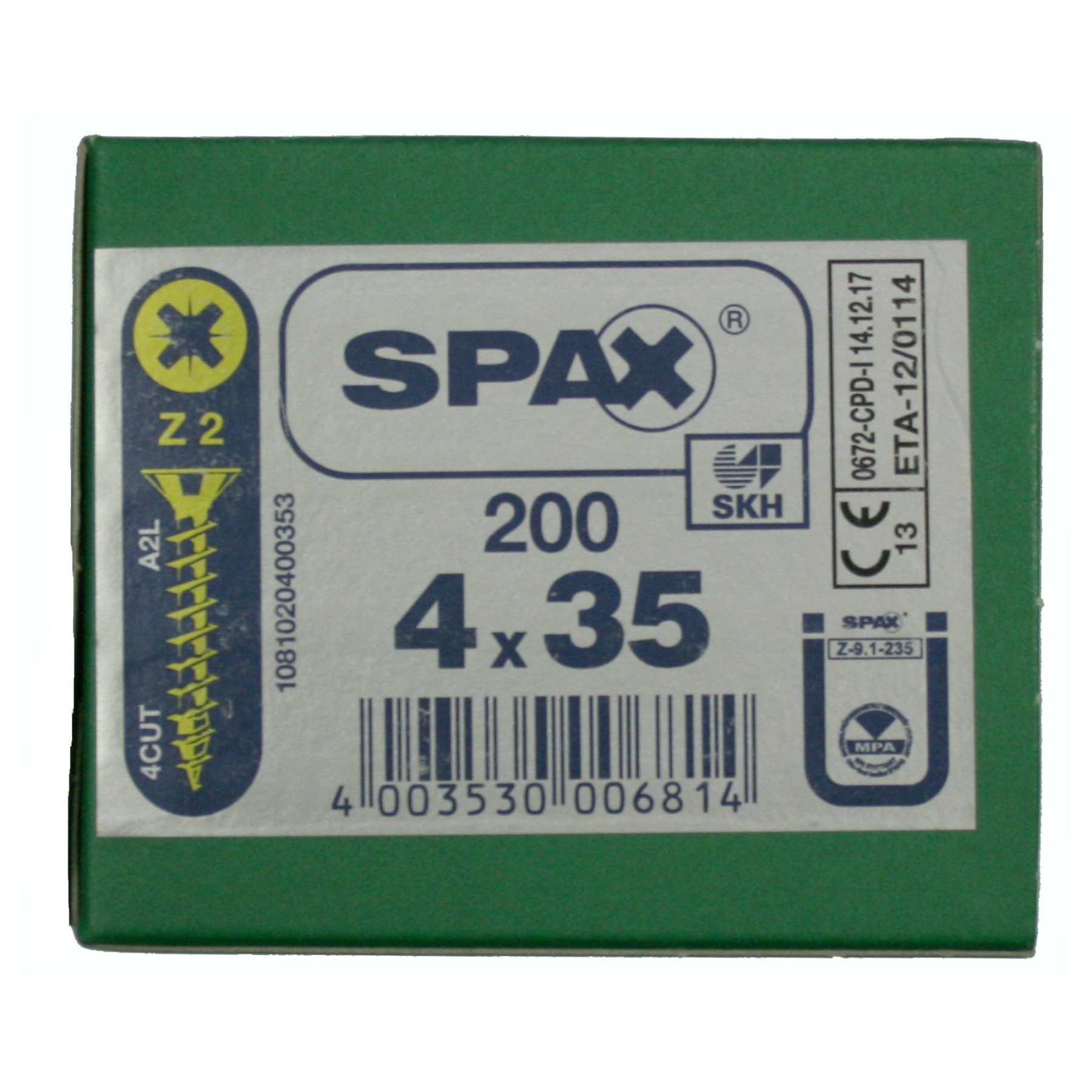Alternatieve afbeelding voor Spax spaanplaatschroeven 4x35mm geel verzinkt platkop pozidriv 200 stuks