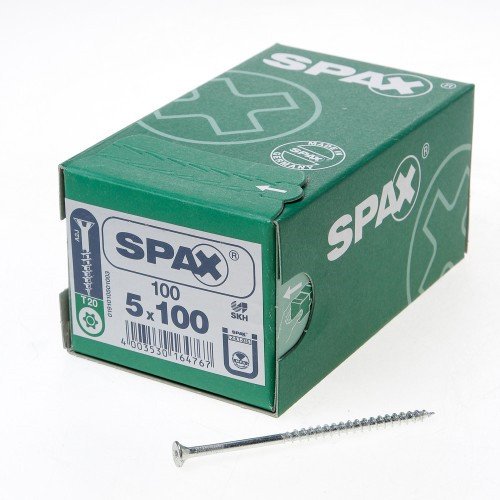 Alternatieve afbeelding voor Spax spaanplaatschroeven 5x100mm deeldraad verzinkt platkop torx 200 stuks