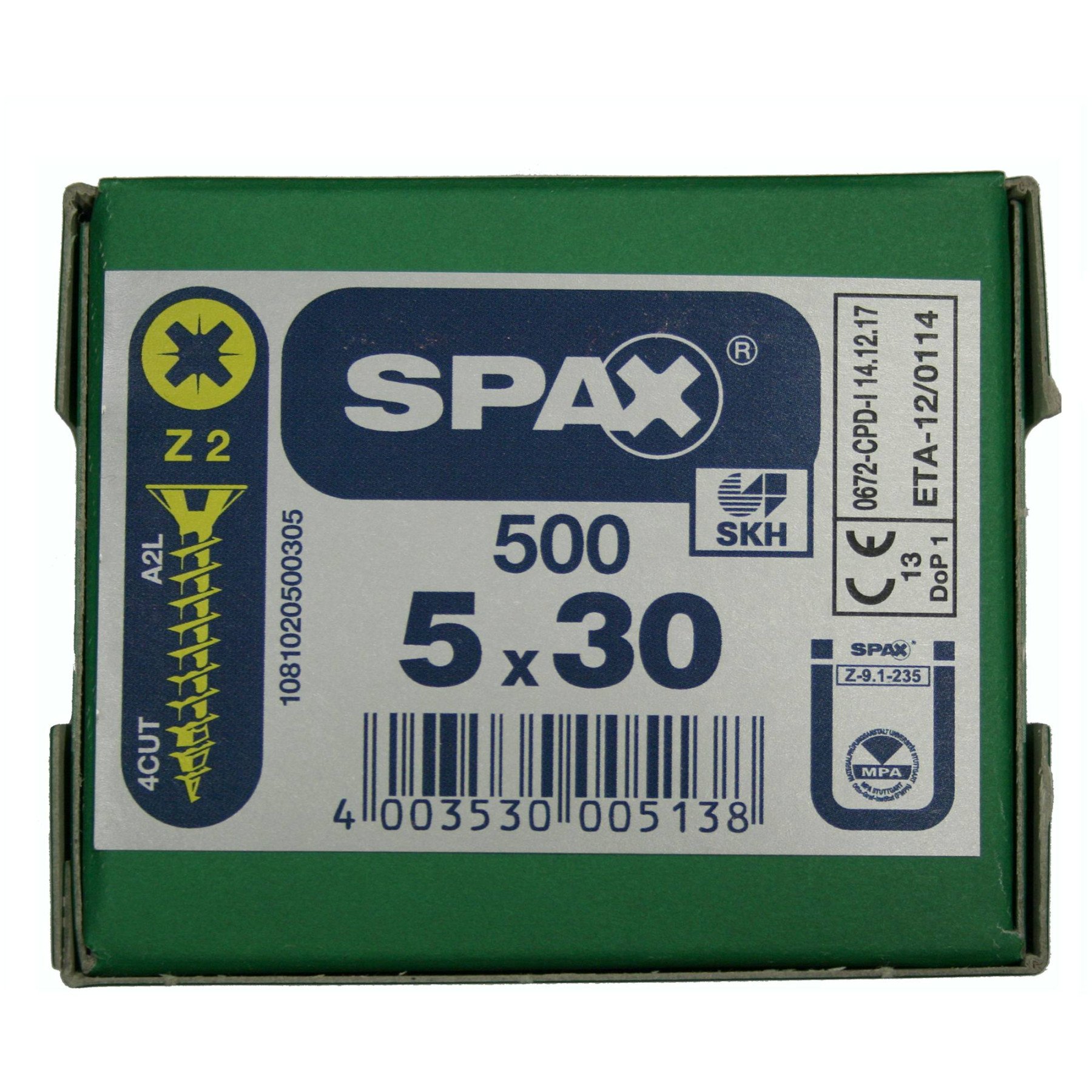 Alternatieve afbeelding voor Spax spaanplaatschroeven 5x30mm geel verzinkt platkop pozidriv 500 stuks