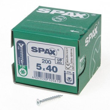 Alternatieve afbeelding voor Spax spaanplaatschroeven 5x40mm verzinkt platkop torx 200 stuks