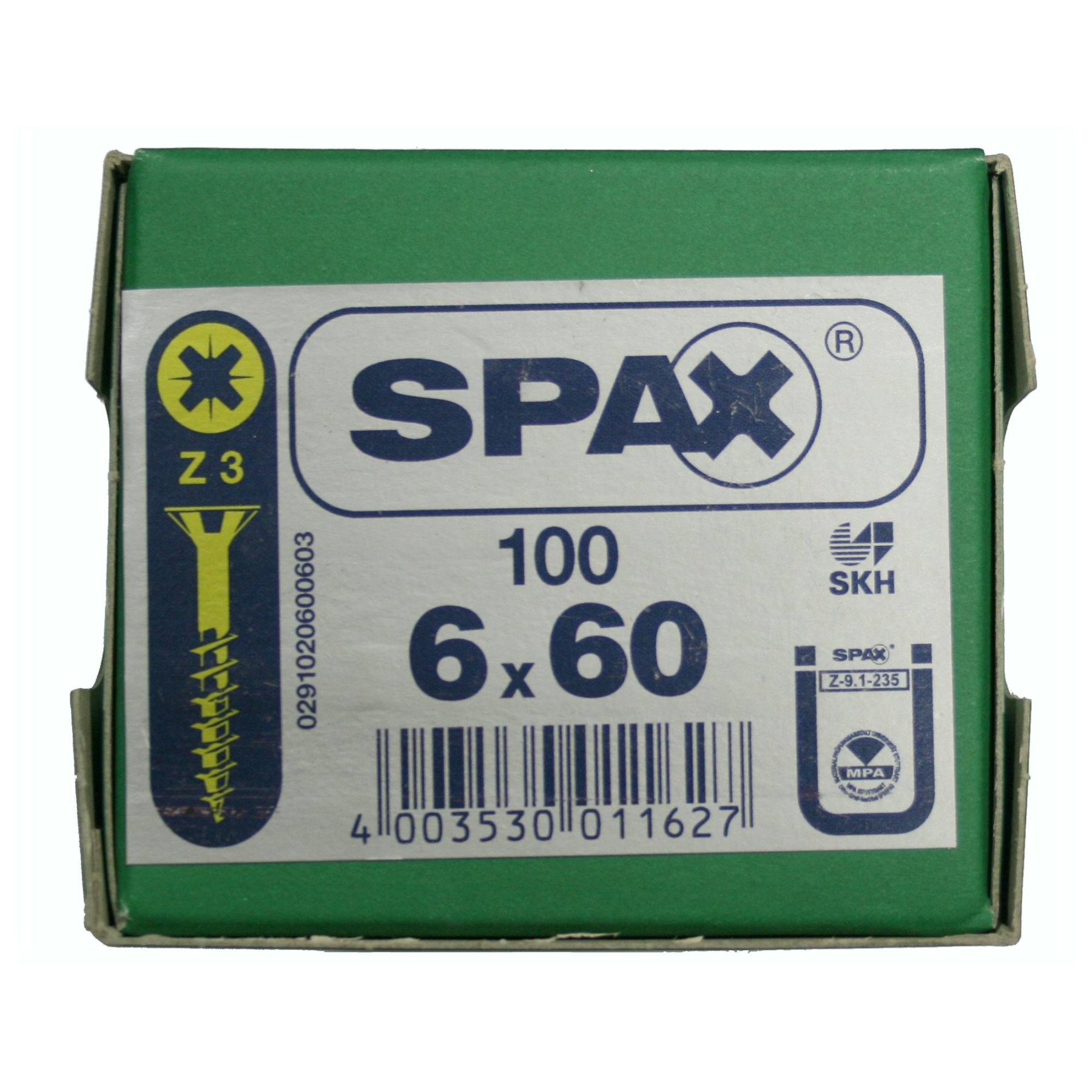 Alternatieve afbeelding voor Spax spaanplaatschroeven 6x60mm deeldraad geel verzinkt platkop pozidriv 100 stuks