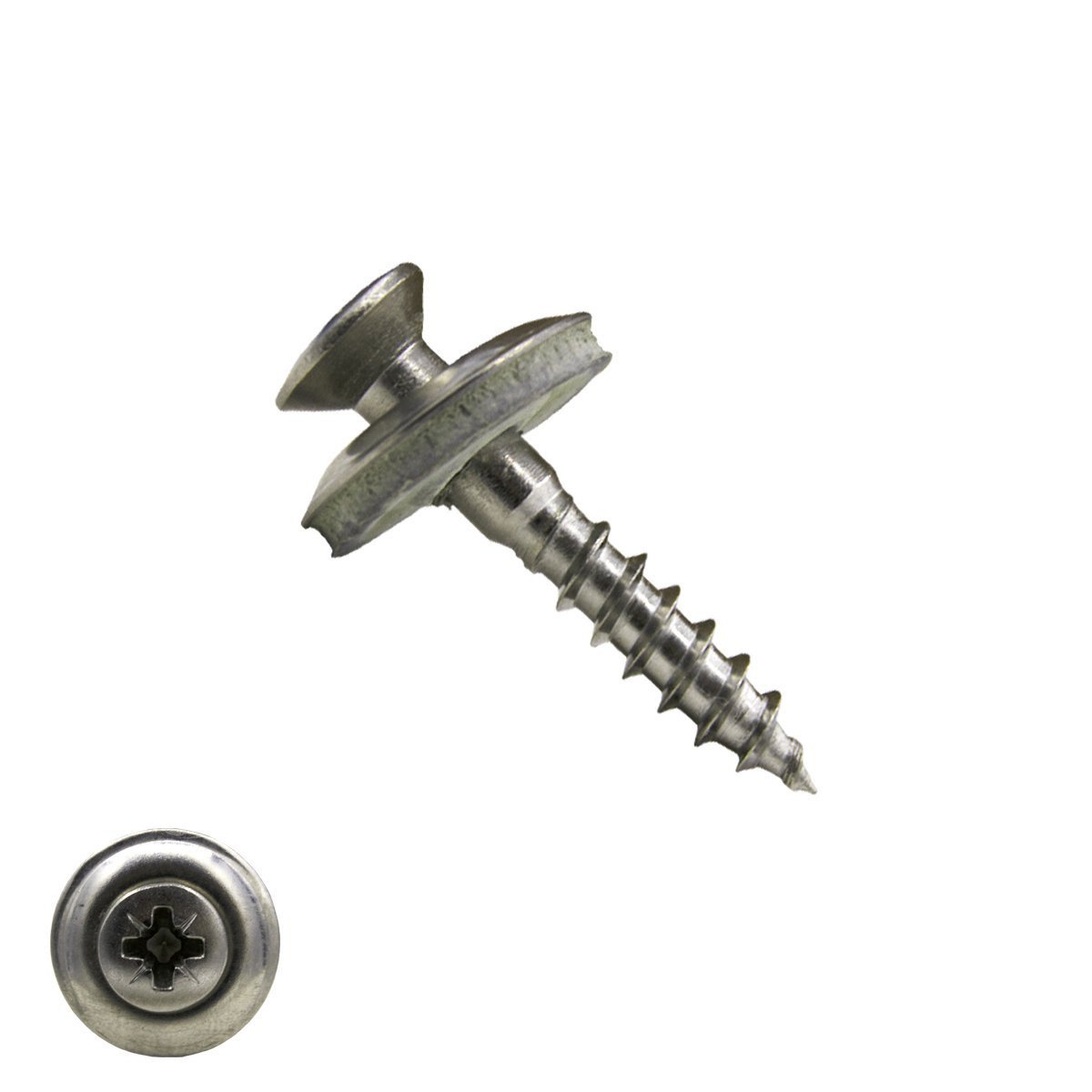 Alternatieve afbeelding voor Spenglerschroeven 4,5x25mm RVS A2 lenskop 2-delig pozidriv-2 200 stuks