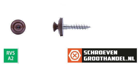 Alternatieve afbeelding voor Spenglerschroeven 4,5x35mm RVS A2 RAL3009 Oxyderood lenskop TORX-20 200 stuks